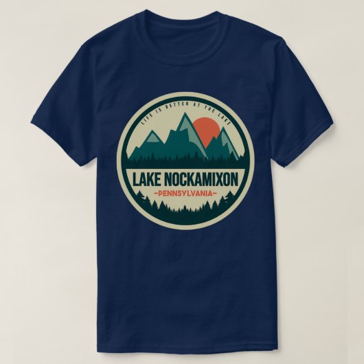 Retro Lake Nockamixon Pennsylvania T-shirt (Design voorkant)