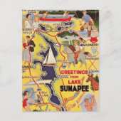 Retro Lake Sunapee NH Briefkaart (Voorkant)