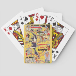 Retro Lake Sunapee NH speelkaarten