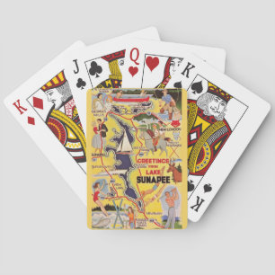 Retro Lake Sunapee NH speelkaarten
