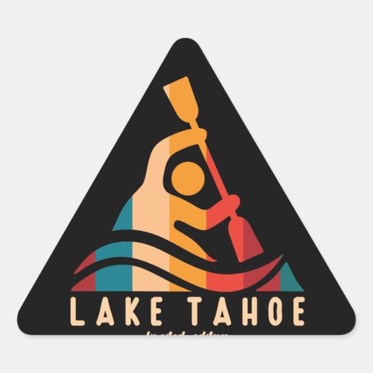 Retro Lake Tahoe kajakken Sticker (Voorkant)