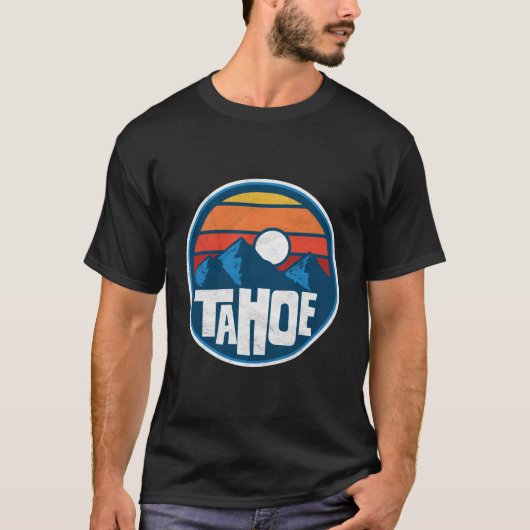 Retro Lake Tahoe Mountains Graphic T-shirt (Voorkant)