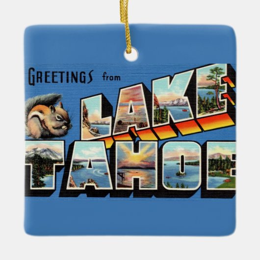 Retro Lake Tahoe Ornament (Voorkant)