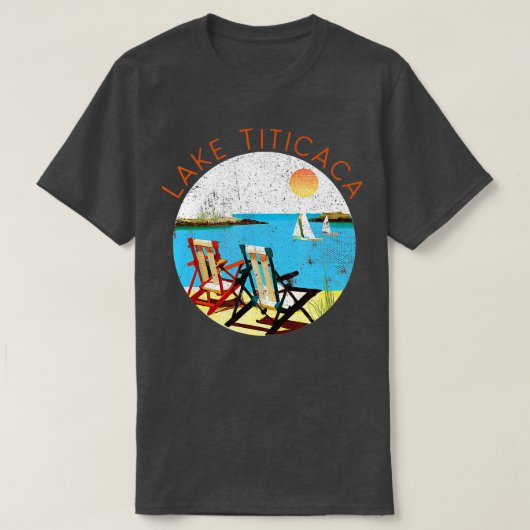 Retro Lake Titicaca Souvenir Vacatio T-shirt (Design voorkant)