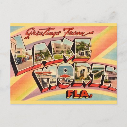 Retro Lake Worth Florida Briefkaart (Voorkant)