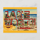 Retro Lake Worth Florida Briefkaart (Voorkant)