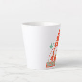 Retro Lama Alpaca Kerstmis Dier Karakter Latte Mok (Voorkant)