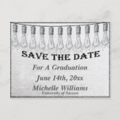 Retro lamp Bewaar de datum Aankondigingskaart (Voorkant)