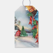 Retro  Land boerderij Kerst label Cadeaulabel (Voorkant)