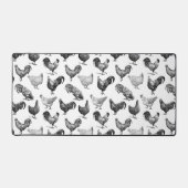 Retro Land Boerderij Kippatroon Bureaumat (Voorkant)