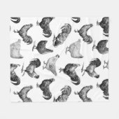 Retro Land Boerderij Kippatroon Fleece Deken (Voorkant (Horizontaal))