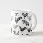 Retro Land Boerderij Kippatroon Grote Koffiekop (Voorkant rechts)