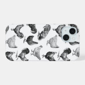 Retro Land Boerderij Kippatroon iPhone 15 Case (Achterkant horizontaal)