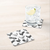 Retro Land Boerderij Kippatroon Kartonnen Onderzetters (Insitu)