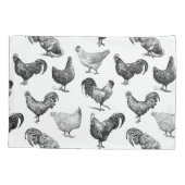 Retro Land Boerderij Kippatroon Kussensloop (Achterkant-Links)