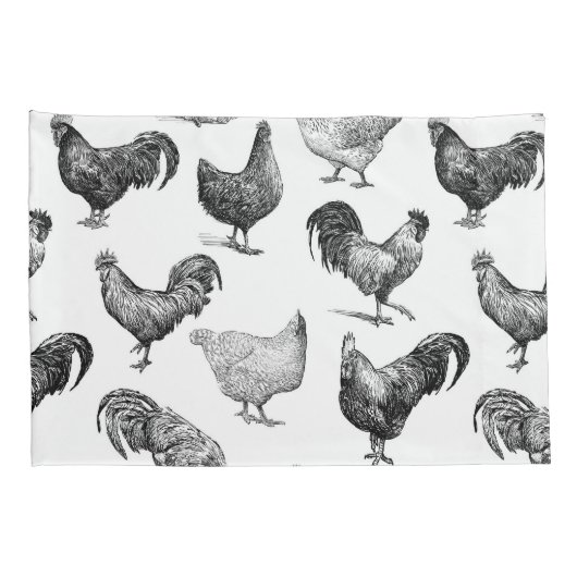 Retro Land Boerderij Kippatroon Kussensloop (Achterkant-Rechts)