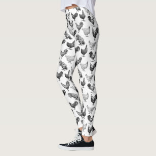 Retro Land Boerderij Kippatroon Leggings