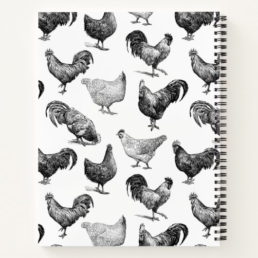 Retro Land Boerderij Kippatroon Notitieboek (Achterkant)