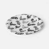 Retro Land Boerderij Kippatroon Papieren Bordje (Gekanteld)