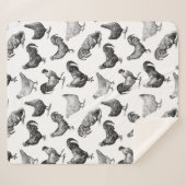 Retro Land Boerderij Kippatroon Sherpa Deken (Voorkant (horizontaal))