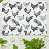 Retro Land Boerderij Kippatroon Theedoek (Gevouwen)