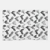 Retro Land Boerderij Kippatroon Theedoek (Horizontaal)