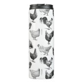 Retro Land Boerderij Kippatroon Thermosbeker (Achterkant)