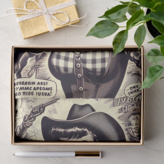 Retro Land Meisje Illustratie Tissuepapier (Geschenk)