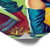 Retro landelijk paar illustratie poster (Hoek)