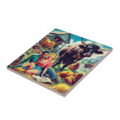 Retro landelijk paar illustratie tegeltje (Zijkant)