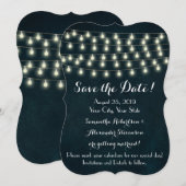 Retro Landelijke Slingerlichten Bewaar de Datum Save The Date (Voorkant / Achterkant)
