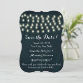 Retro Landelijke Slingerlichten Bewaar de Datum Save The Date (Staand voorkant)