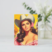 Retro Landelijke Vrouw Briefkaart (Staand voorkant)