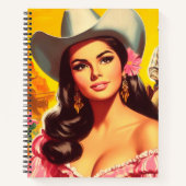 Retro landelijke vrouw notitieboek (Voorkant)