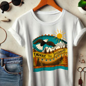 Retro Landschap Reis Quote Eagle Kleurrijk T-shirt