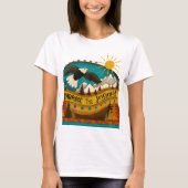Retro Landschap Reis Quote Eagle Kleurrijk T-shirt (Voorkant)