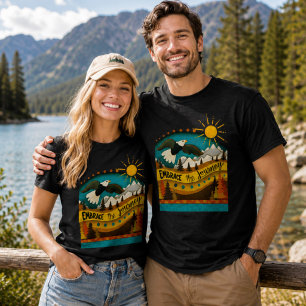 Retro Landschapsreis Quote Adelaar Kleurrijk T-shirt