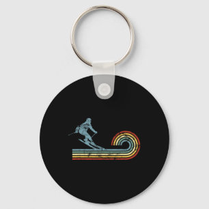 Retro Langlaufen Ski Skiloper Wintersporten Sleutelhanger