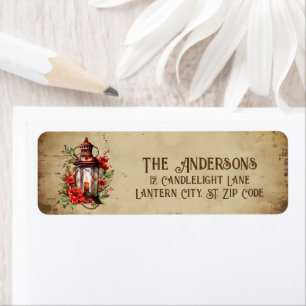 Retro  lantaarn etiket