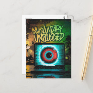 Retro Laptop Eyeball Glitch Onvrijwillig Unplugged Briefkaart