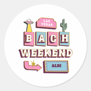 Retro Las Vegas Bachelorette Ronde Sticker