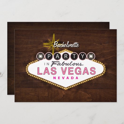 Retro Las Vegas Borduren Afdrukbare Trouwfeest Uit Kaart (Voorkant / Achterkant)