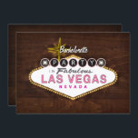 Retro Las Vegas Borduren Afdrukbare Trouwfeest Uit Kaart<br><div class="desc">Een bijgewerkte versie van mijn populaire Las Vegas borduren trouwfeest uitnodiging. Deze heeft een bewerkbare evenementnaam en decoratieve voorkant inclusief lichteffecten,  met alle feestdetails op de achterkant over een moderne houtnerf textuur. Roze accenten,  maar meer mannelijk door het hout en donkere tinten.</div>