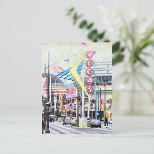 Retro Las Vegas Briefkaart (Staand voorkant)