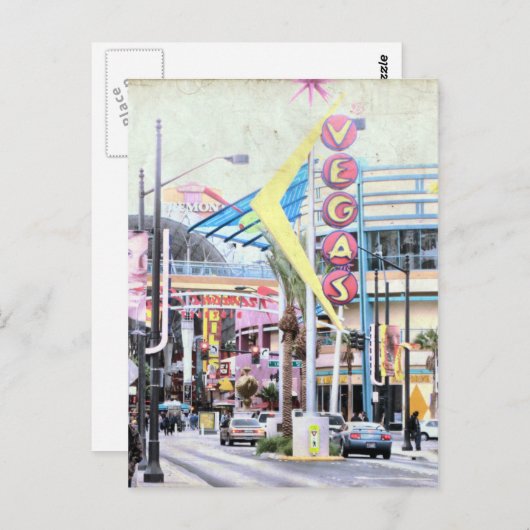 Retro Las Vegas Briefkaart (Voorkant / Achterkant)