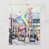 Retro Las Vegas Briefkaart (Voorkant)