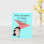 Retro Las Vegas Fun Wink Kaarten Wat er gebeurt bl (Gele Bloem)