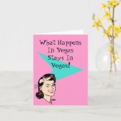 Retro Las Vegas Fun Wink Kaarten Wat er gebeurt bl (Gele Bloem)