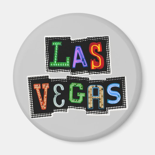 Retro Las Vegas Neon Magneet (Voorkant)