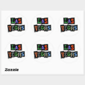 Retro Las Vegas Neon Ronde Sticker (Vel)